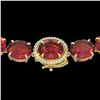 Image 1 : 145 ctw Pink Tourmaline & VS/SI Diamond Micro Necklace 14k Yellow Gold - REF-2472H8R