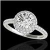 Image 1 : 2.15 ctw Certified Diamond Solitaire Halo Ring 10k White Gold - REF-347H8R