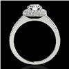 Image 2 : 2.15 ctw Certified Diamond Solitaire Halo Ring 10k White Gold - REF-347H8R