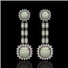 Image 1 : 18.06 ctw Opal & Diamond Earrings 14K White Gold - REF-394G8W