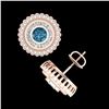 Image 3 : 2.61 ctw Fancy Intense Blue Diamond Art Deco Earrings 18k Rose Gold - REF-300H2R