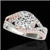 Image 1 : 1.5 ctw Certified Diamond Solitaire Halo Ring 10k 2Tone Gold - REF-197A8N