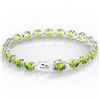 Image 3 : 32 ctw Peridot & VS/SI Diamond Micro Pave Bracelet 14k White Gold - REF-180W2H