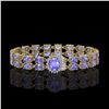 Image 1 : 16.37 ctw Tanzanite & Diamond Bracelet 14K Yellow Gold - REF-263H6R