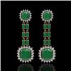 Image 1 : 19.88 ctw Emerald & Diamond Earrings 14K Rose Gold - REF-336W4H