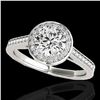 Image 1 : 1.33 ctw Certified Diamond Solitaire Halo Ring 10k White Gold - REF-190H9R