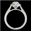 Image 2 : 1.33 ctw Certified Diamond Solitaire Halo Ring 10k White Gold - REF-190H9R