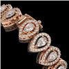 Image 3 : 10.36 ctw Pear Cut Diamond Micro Pave Bracelet 18K Rose Gold - REF-898K6Y