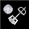 Image 3 : 1.07 ctw VS/SI Diamond Solitaire Art Deco Stud Earrings 18k White Gold - REF-200M2G