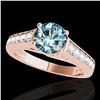 Image 1 : 1.5 ctw SI Certified Fancy Blue Diamond Solitaire Ring 10k Rose Gold - REF-126H8R