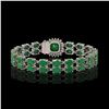 Image 3 : 19.85 ctw Emerald & Diamond Bracelet 14K White Gold - REF-245X5A