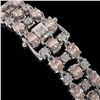 Image 3 : 18.05 ctw Morganite & Diamond Bracelet 10K White Gold - REF-318H2R