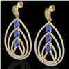 Image 1 : 4 ctw Tanzanite & Micro Pave VS/SI Diamond Earrings 18k Yellow Gold - REF-307N3F