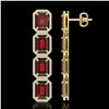 Image 2 : 17.8 ctw Garnet & Diamond Micro Pave Halo Earrings 10k Yellow Gold - REF-174A2N