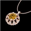 Image 2 : 1.2 ctw Intense Fancy Yellow Diamond Art Deco Necklace 18k Rose Gold - REF-134M5G