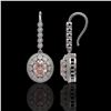 Image 2 : 7.85 ctw Morganite & Diamond Victorian Earrings 14K White Gold - REF-317Y5X