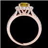 Image 2 : 2.51 ctw Certified SI/I Fancy Intense Yellow Diamond Ring 10k Rose Gold - REF-347Y8X