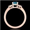 Image 3 : 1 ctw Fancy Intense Blue Diamond Engagment Ring 18k Rose Gold - REF-145K5Y