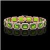 Image 1 : 33.37 ctw Peridot & Diamond Micro Pave Halo Bracelet 10k Rose Gold - REF-405Y5X