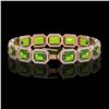 Image 2 : 33.37 ctw Peridot & Diamond Micro Pave Halo Bracelet 10k Rose Gold - REF-405Y5X