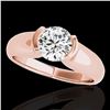 Image 1 : 1 ctw Certified Diamond Solitaire Ring 10k Rose Gold - REF-177G3W