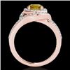 Image 2 : 2.15 ctw Certified SI/I Fancy Intense Yellow Diamond Ring 10k Rose Gold - REF-244N3F