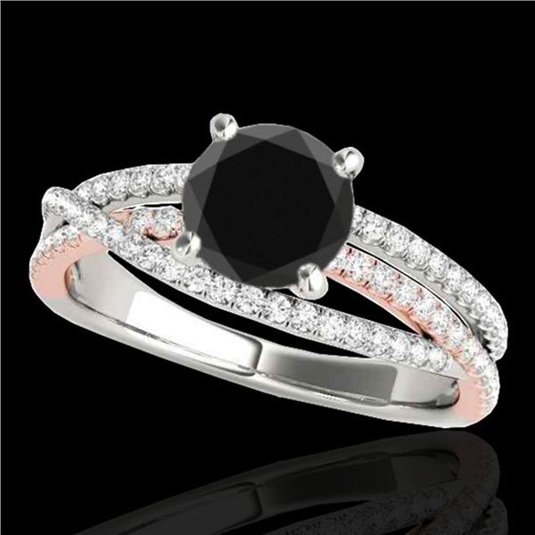 1.4 ctw Certified VS Black Diamond Solitaire Ring 10k 2Tone Gold - REF-70G9W