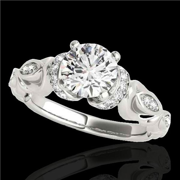 1.2 ctw Certified Diamond Solitaire Antique Ring 10k White Gold - REF-196M4G