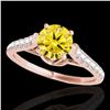 Image 1 : 1.46 ctw Certified SI/I Fancy Intense Yellow Diamond Ring 10k Rose Gold - REF-182A8N