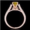 Image 2 : 1.46 ctw Certified SI/I Fancy Intense Yellow Diamond Ring 10k Rose Gold - REF-182A8N