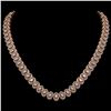 Image 1 : 24.19 ctw Oval Cut Diamond Micro Pave Necklace 18K Rose Gold - REF-2092G6W