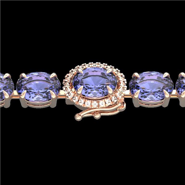 32 ctw Tanzanite & VS/SI Diamond Micro Bracelet 14k Rose Gold - REF-328W9H