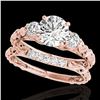 Image 1 : 1.35 ctw Certified Diamond 3 Stone Ring 10k Rose Gold - REF-177X3A