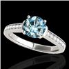 Image 1 : 1.5 ctw SI Certified Fancy Blue Diamond Solitaire Ring 10k White Gold - REF-130W9H