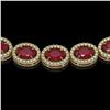 Image 3 : 34.11 ctw Ruby & Diamond Micro Pave Halo Necklace 10k Yellow Gold - REF-672A8N