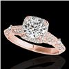Image 1 : 1.36 ctw Certified Diamond Solitaire Halo Ring 10k Rose Gold - REF-204R5K