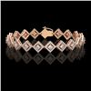 Image 1 : 7.2 ctw Princess Cut Diamond Micro Pave Bracelet 18K Rose Gold - REF-617W3H