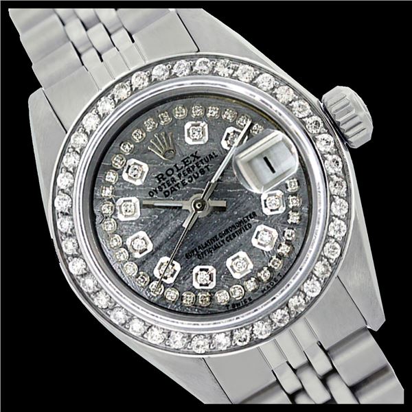 Rolex Ladies Stainless Steel, Diamond Dial & Diamond Bezel, Sapphire Crystal