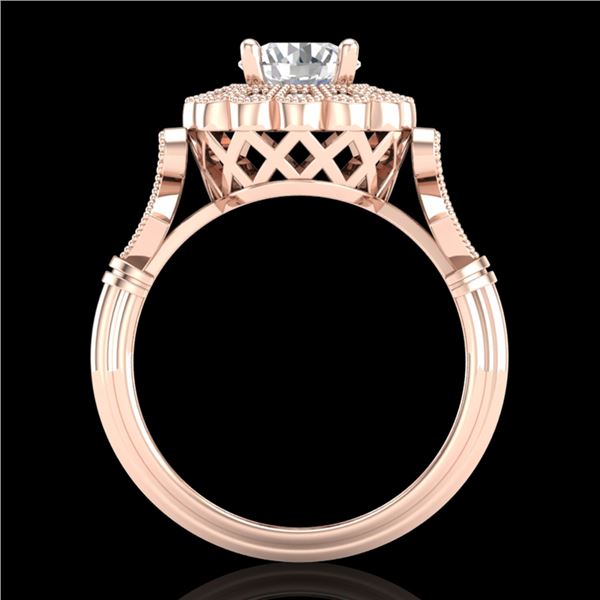 1.2 ctw VS/SI Diamond Solitaire Art Deco Ring 18k Rose Gold - REF-345K2Y