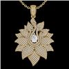 Image 2 : 3 ctw Micro Pave VS/SI Diamond Designer Necklace 18k Yellow Gold - REF-429H5R