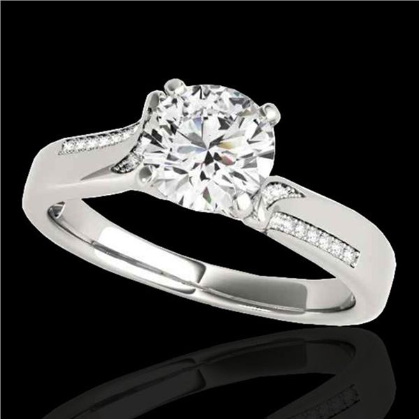 1.18 ctw Certified Diamond Solitaire Ring 10k White Gold - REF-190G9W