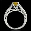Image 2 : 1.65 ctw Certified SI/I Fancy Intense Yellow Diamond Ring 10k White Gold - REF-245N5F