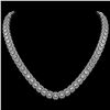 Image 1 : 26.11 ctw Emerald Cut Diamond Micro Pave Necklace 18K White Gold - REF-3101A2N