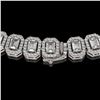 Image 3 : 26.11 ctw Emerald Cut Diamond Micro Pave Necklace 18K White Gold - REF-3101A2N