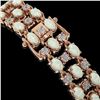 Image 3 : 14.15 ctw Opal & Diamond Bracelet 10K Rose Gold - REF-247R3K