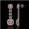 Image 2 : 17.42 ctw Morganite & Diamond Earrings 14K White Gold - REF-431W3H