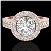 Image 1 : 2.25 ctw Vintage VS/SI Diamond Engagment Ring 7 14k Rose Gold - REF-541X8A