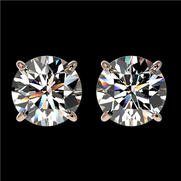 1.97 ctw Certified Quality Diamond Stud Earrings 10k Rose Gold - REF-256Y3X