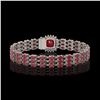 Image 3 : 31.91 ctw Ruby & Diamond Bracelet 14K White Gold - REF-307F8M