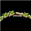 Image 1 : 46.5 ctw Peridot & VS/SI Diamond Eternity Necklace 10k Yellow Gold - REF-275R3K